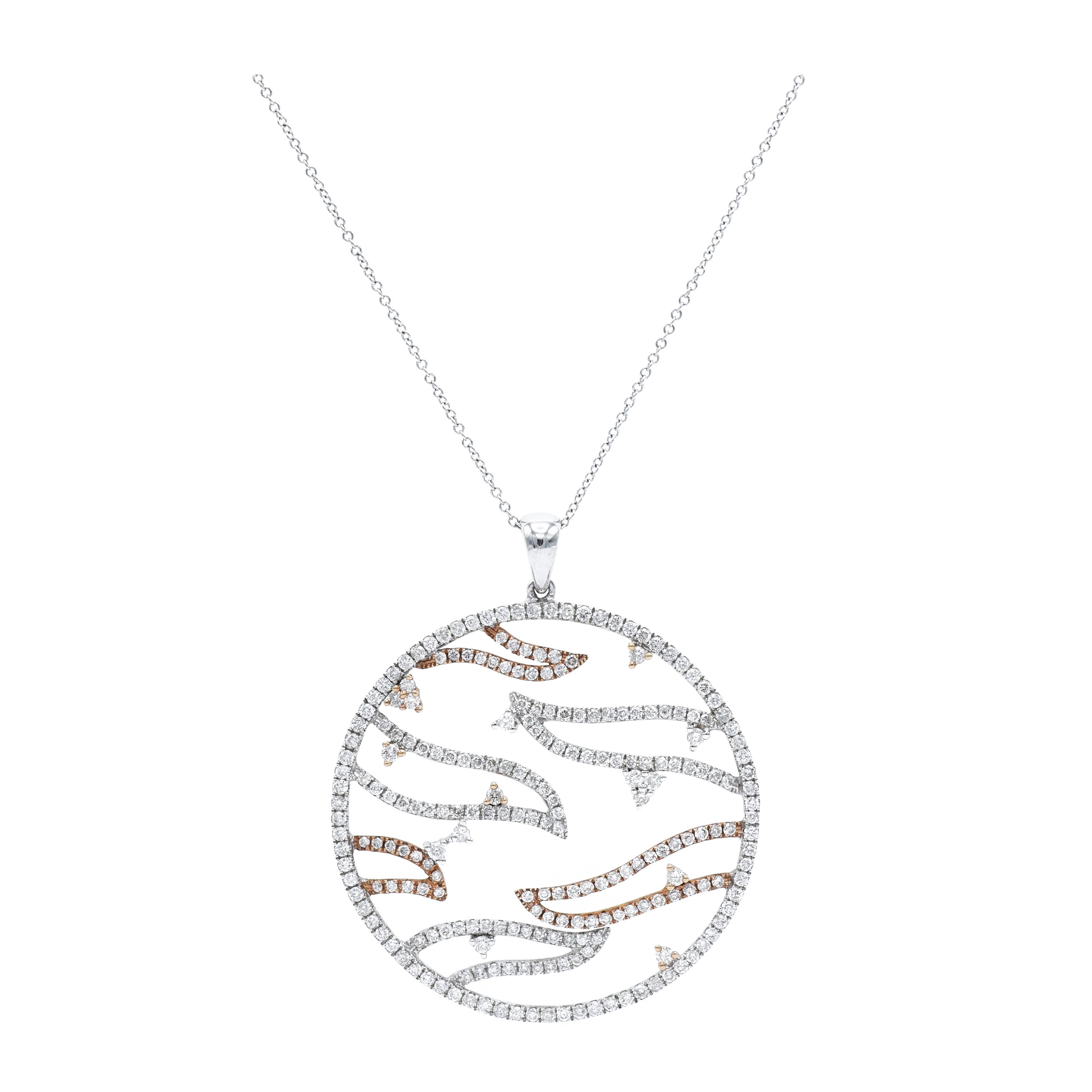 14KT Rose And White Gold Diamond Pendant