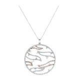 14KT Rose And White Gold Diamond Pendant