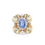 Estate 14KT Diamond Flower Ring