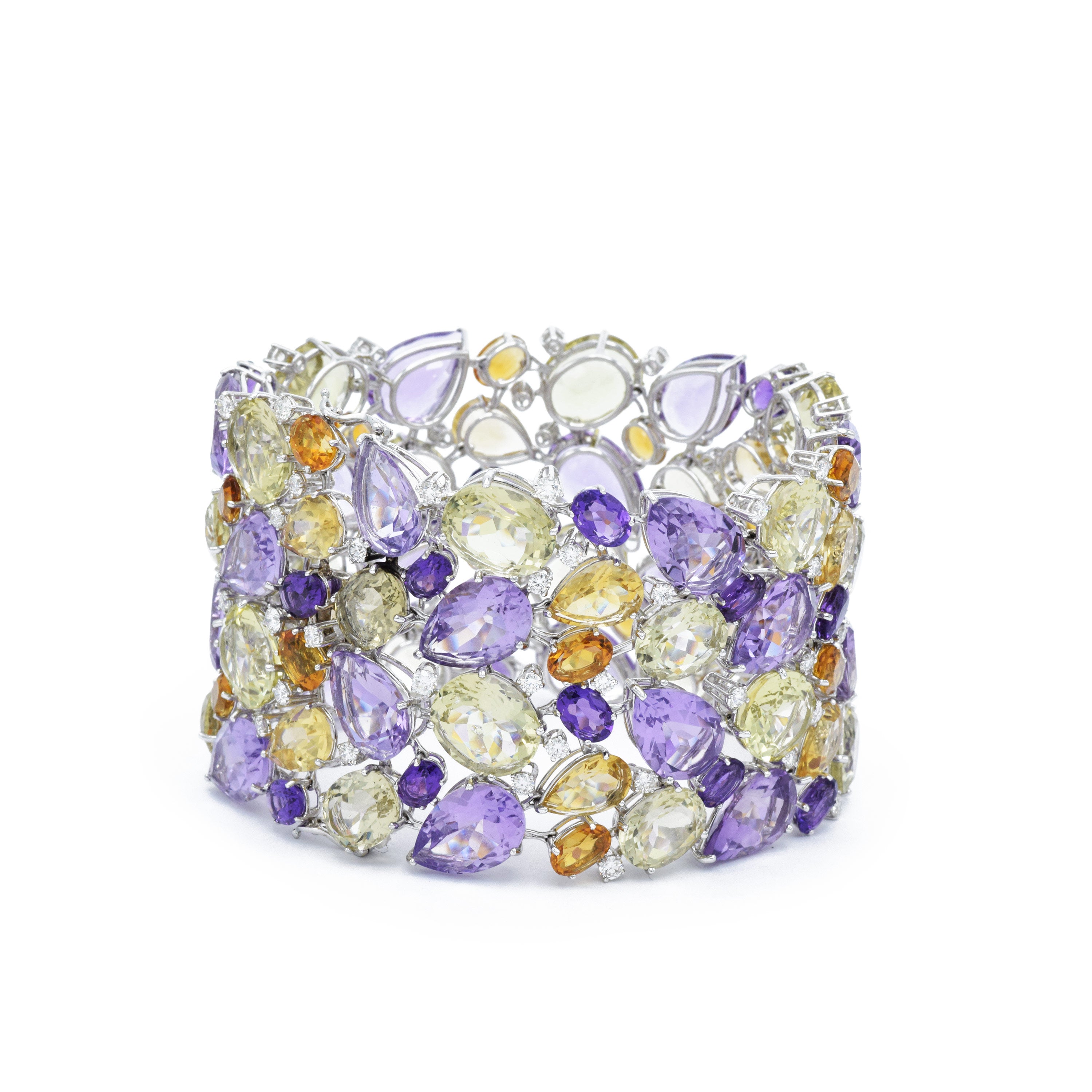 Estate 18KT White Gold Multi-Stone Bracelet