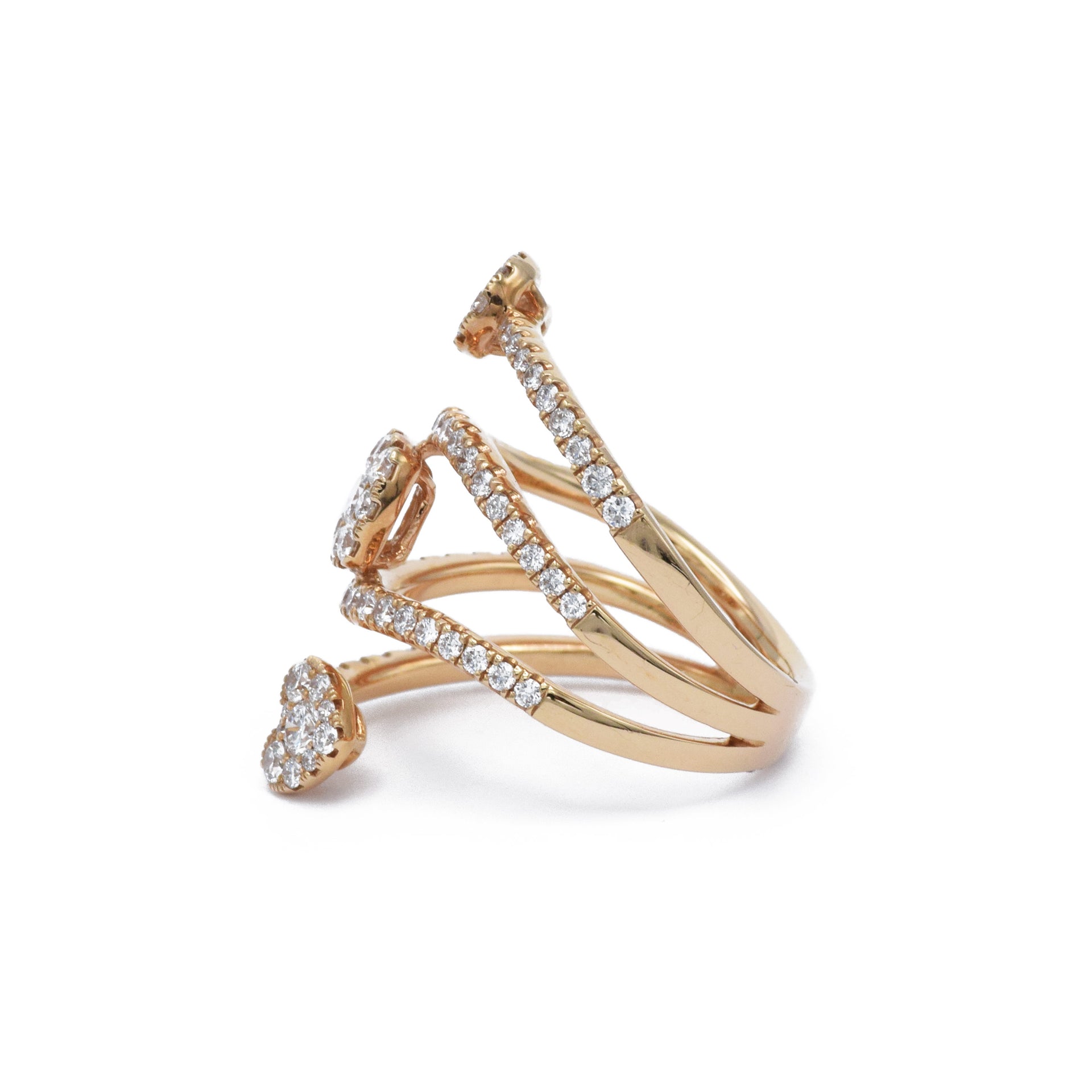 18kt Rose Gold Diamond Swirl Ring