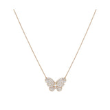 18kt Rose Gold Diamond Butterfly Necklace
