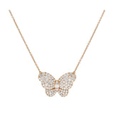 18kt Rose Gold Diamond Butterfly Necklace
