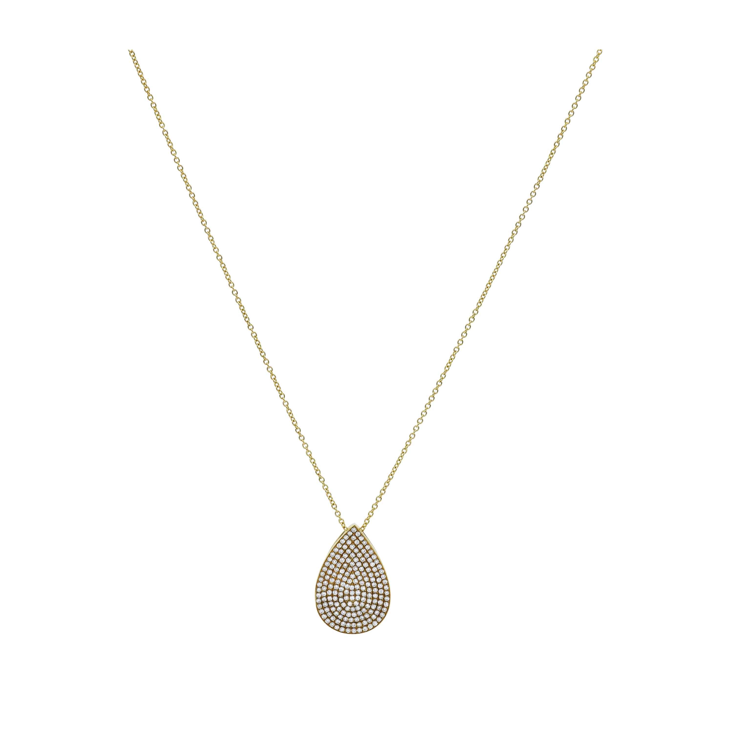 18kt Yellow Gold Pave Diamond Pendant
