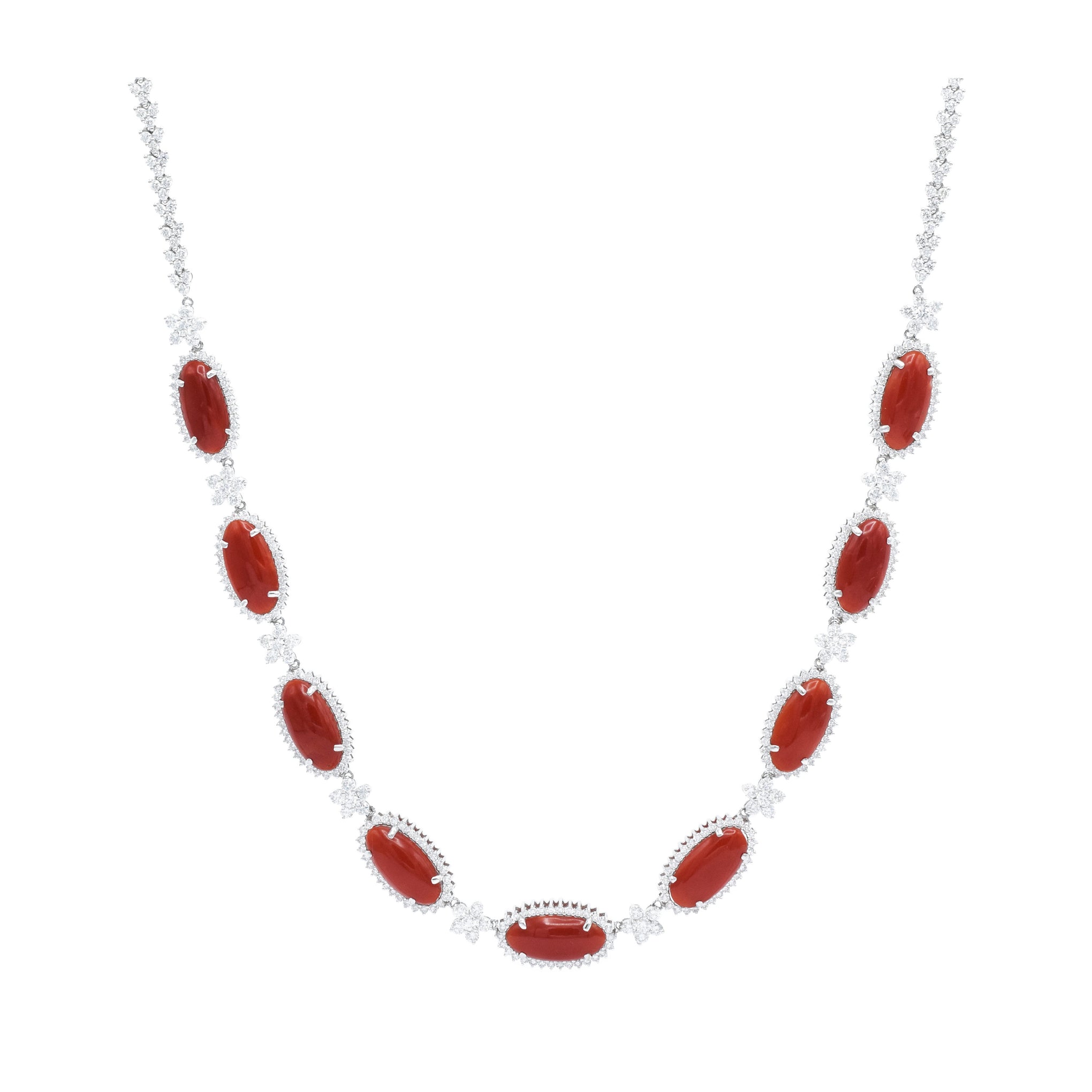 Coral and Diamond Necklace