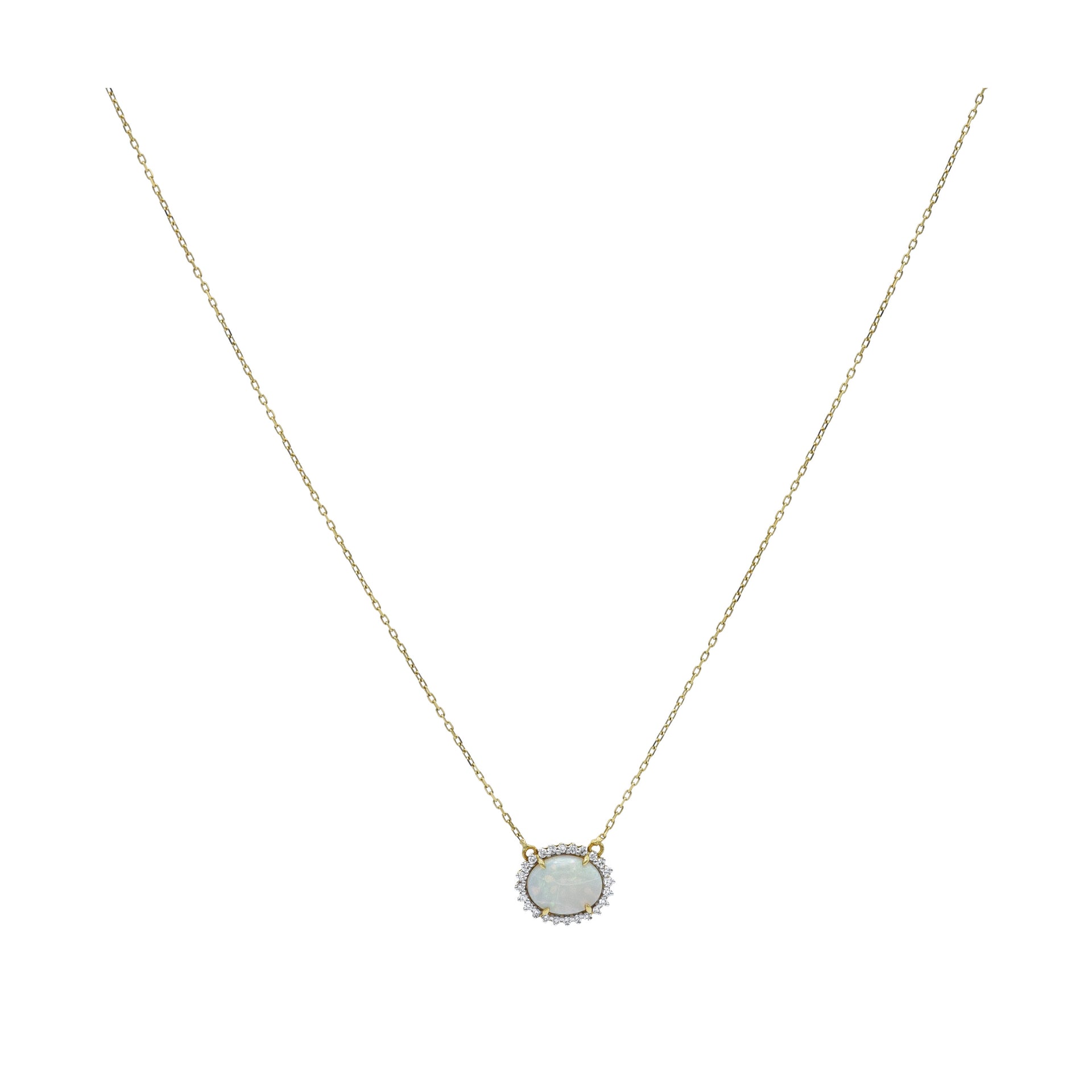 18KT Opal And Diamond Pendant