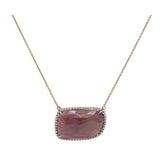 14KT Rose Gold Pink Sapphire Necklace