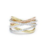 14KT Rose And Yellow Gold Crisscross Ring