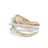 14KT Rose And Yellow Gold Crisscross Ring