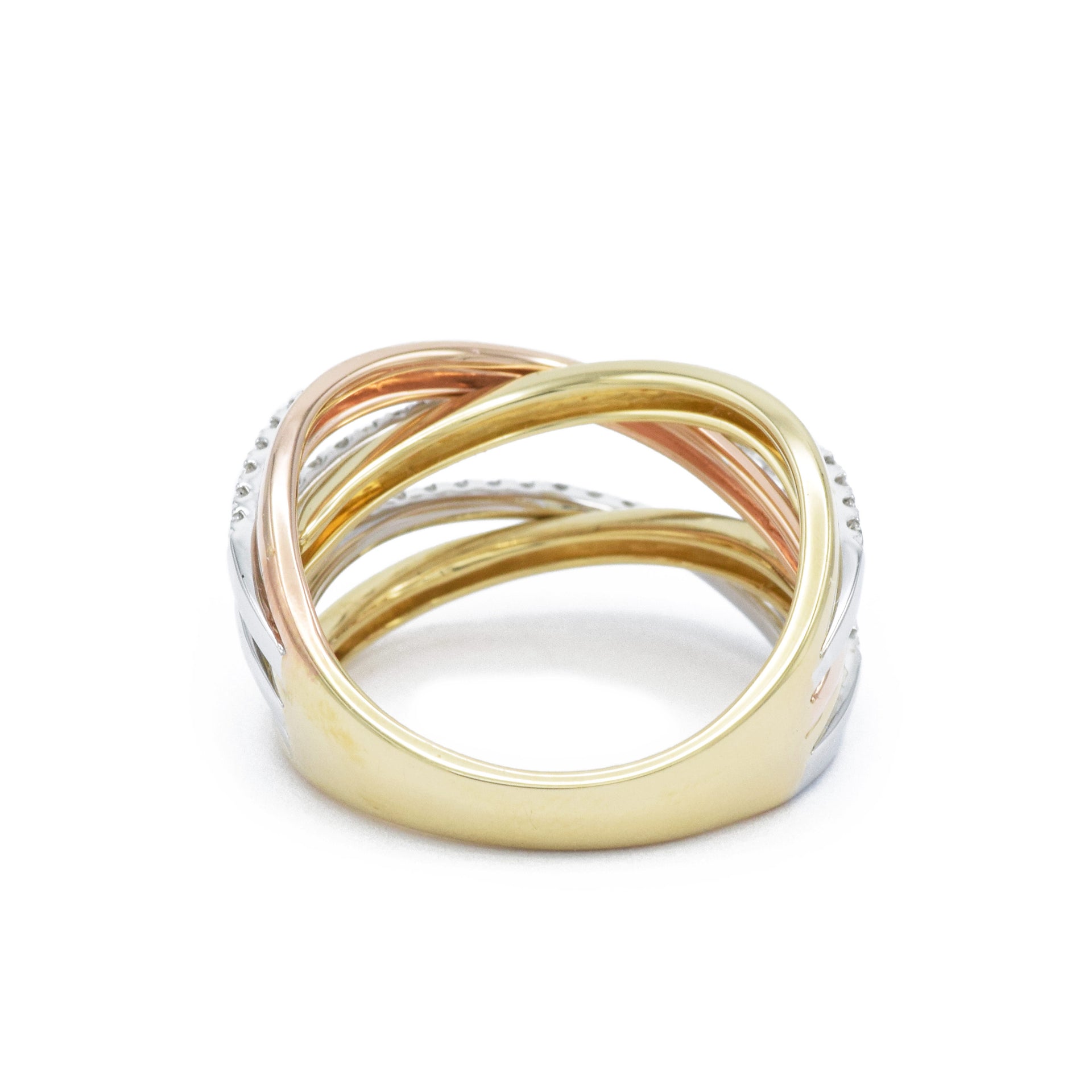 Rose and Yellow Gold Crisscross Ring