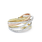 14KT Rose And Yellow Gold Crisscross Ring