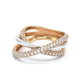 18KT Tricolor Gold And Diamond Twist Ring