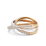 18KT Tricolor Gold And Diamond Twist Ring