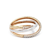 18KT Tricolor Gold And Diamond Twist Ring