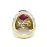 Estate Yellow Gold Ruby and Diamond Ring