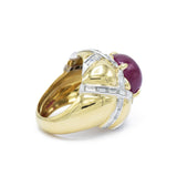 Estate Yellow Gold Ruby and Diamond Ring