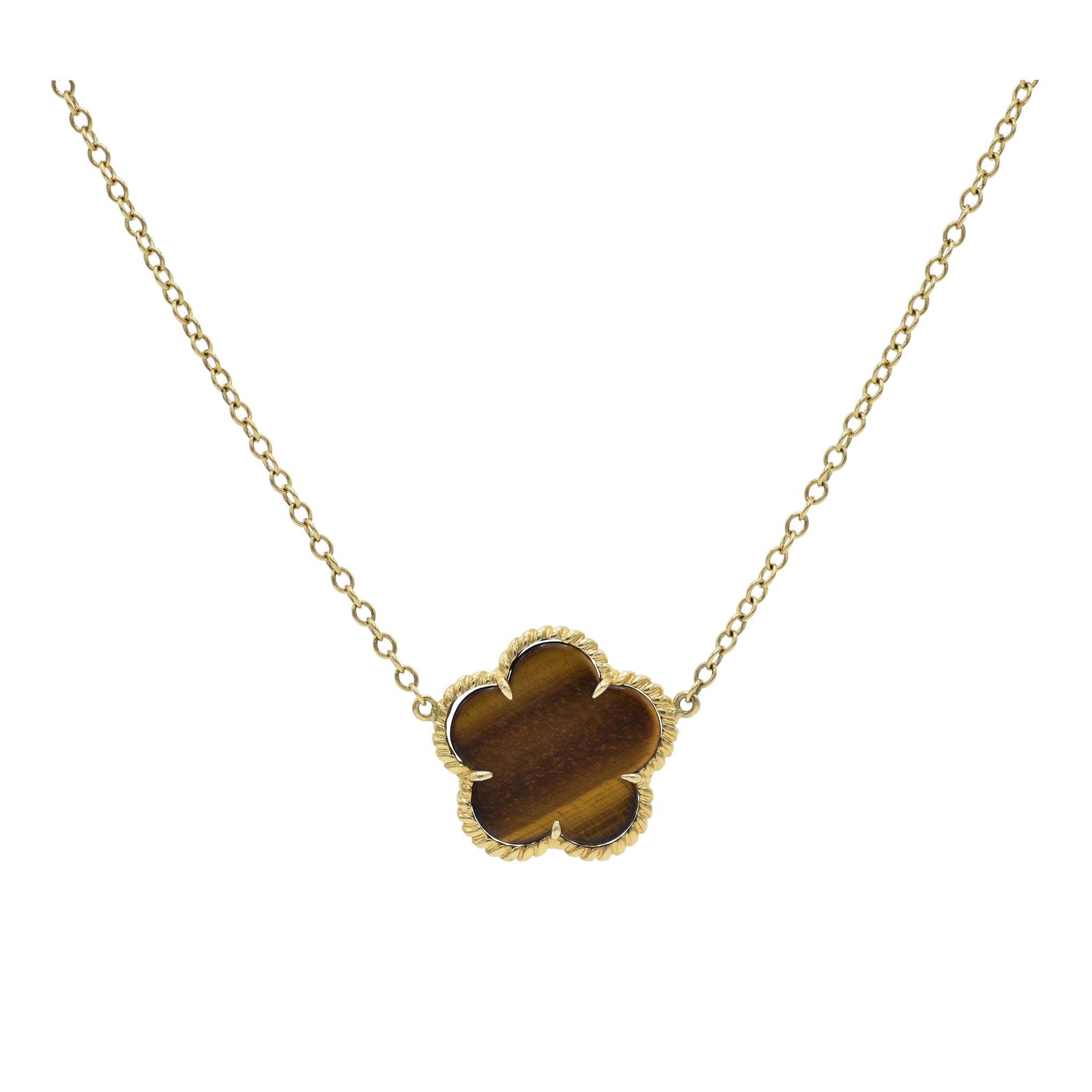 18kt Yellow Gold Flower Necklace