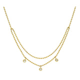 18KT Gold Ball Chain, Double Row Necklace