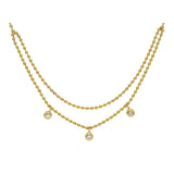 18KT Gold Ball Chain, Double Row Necklace
