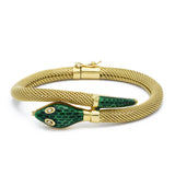 Vintage 18KT Yellow Gold Enamel Snake Bracelet