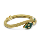 Vintage 18KT Yellow Gold Enamel Snake Bracelet