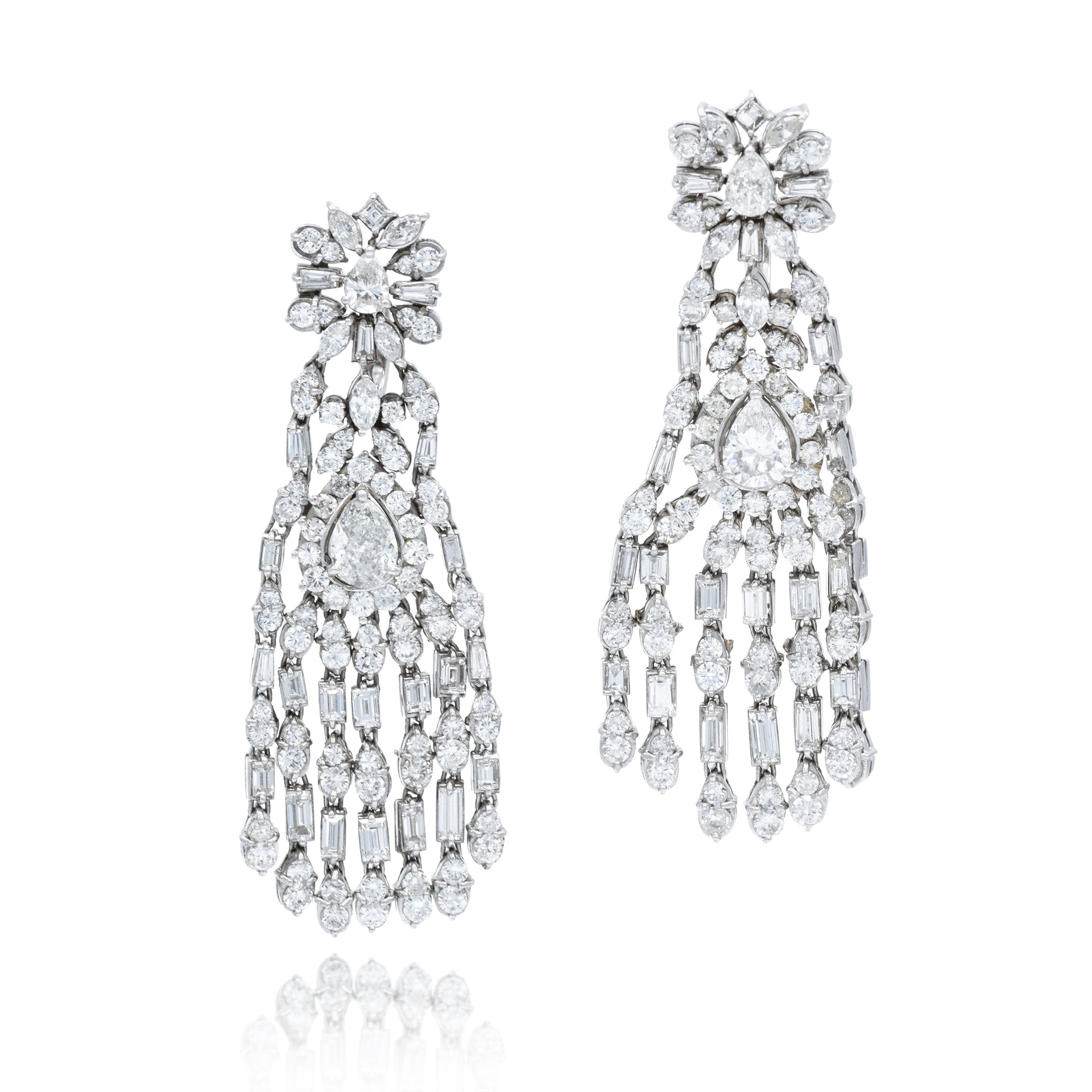 Estate Platinum and Diamond Earrings