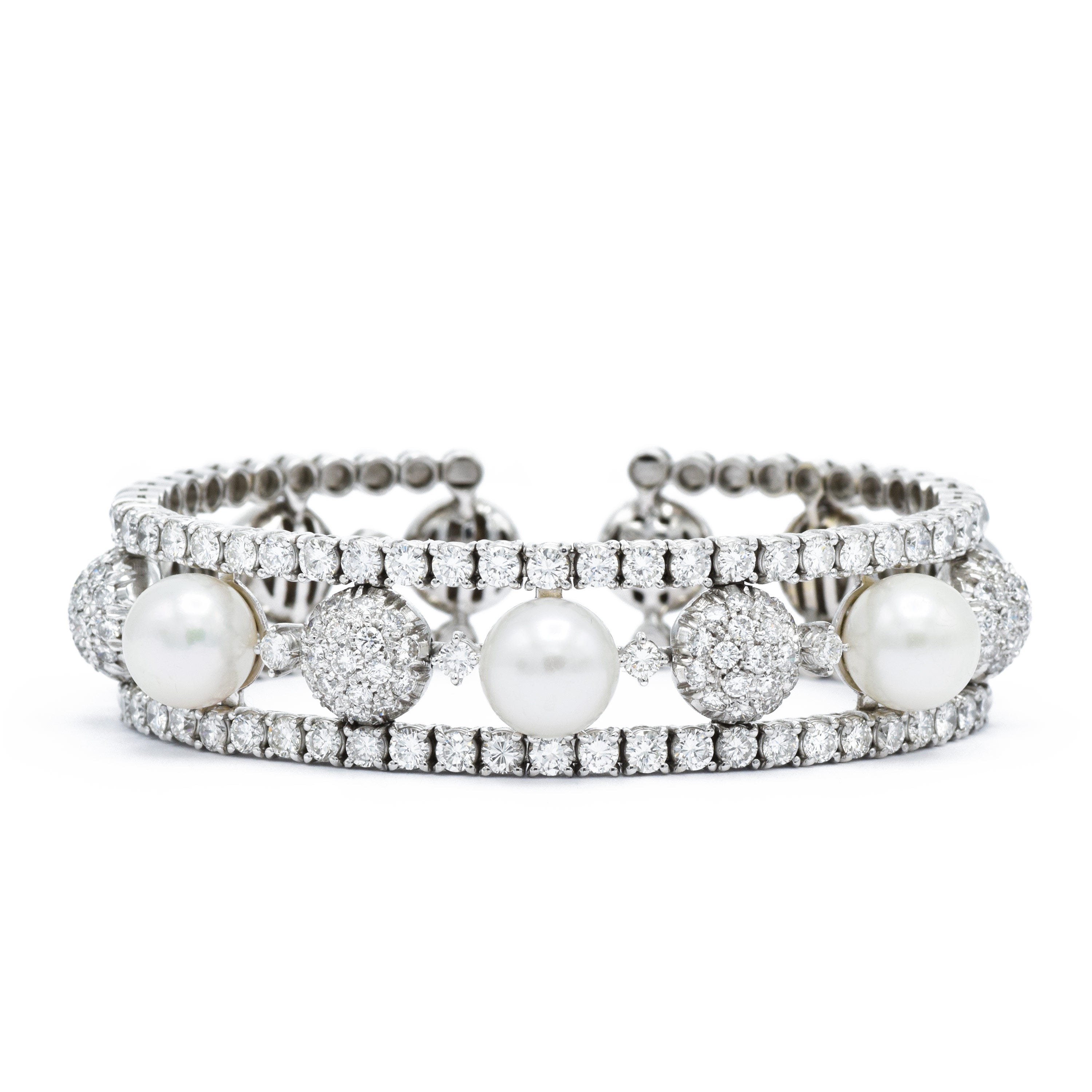 Estate Stefan Hafner Pearl Diamond Bracelet