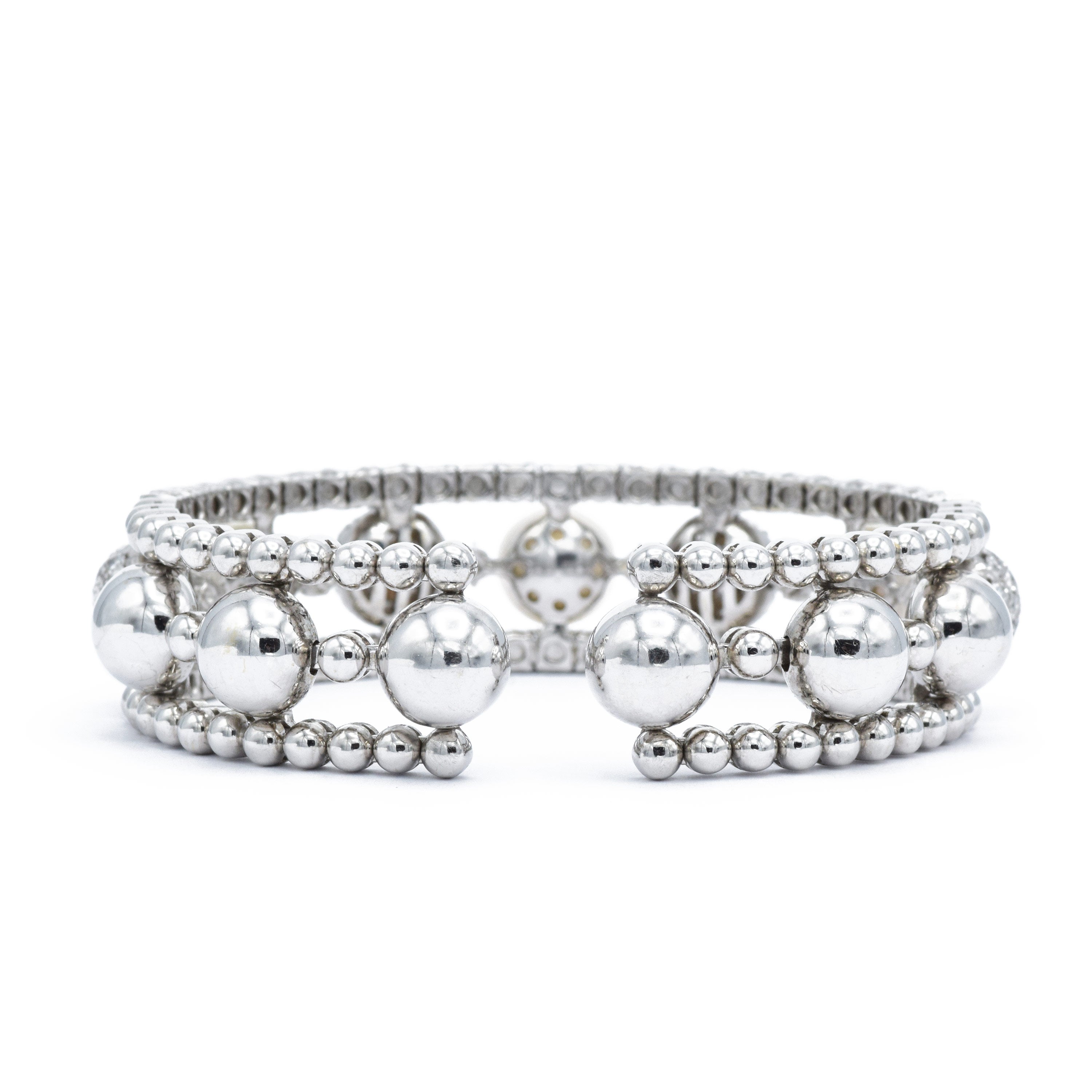 Estate Stefan Hafner Pearl Diamond Bracelet