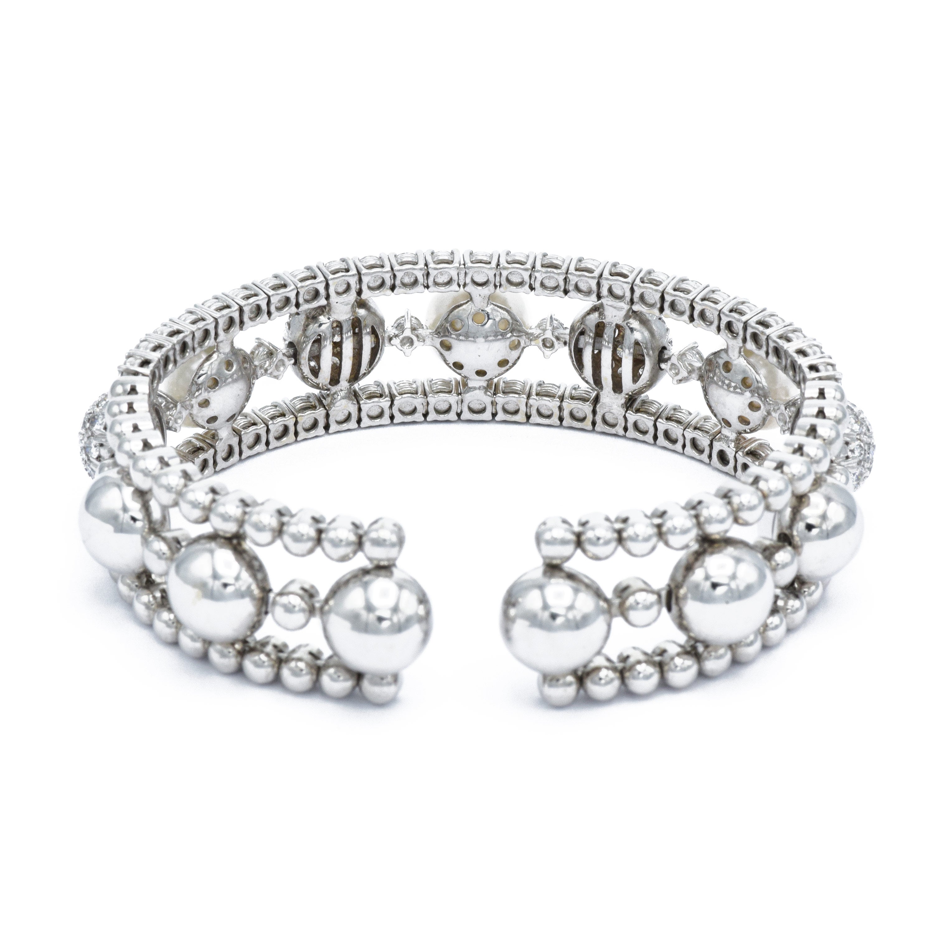 Estate Stefan Hafner Pearl Diamond Bracelet