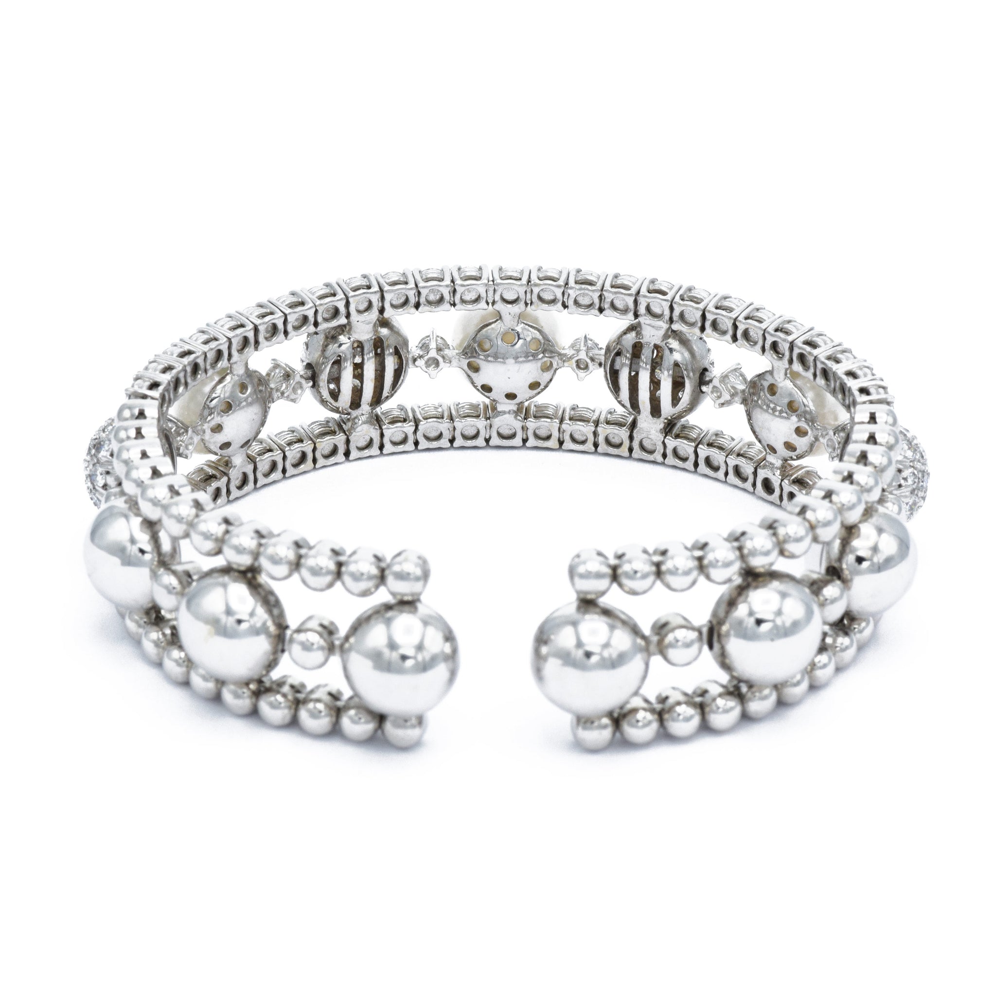 Estate Stefan Hafner Pearl and Diamond Bracelet