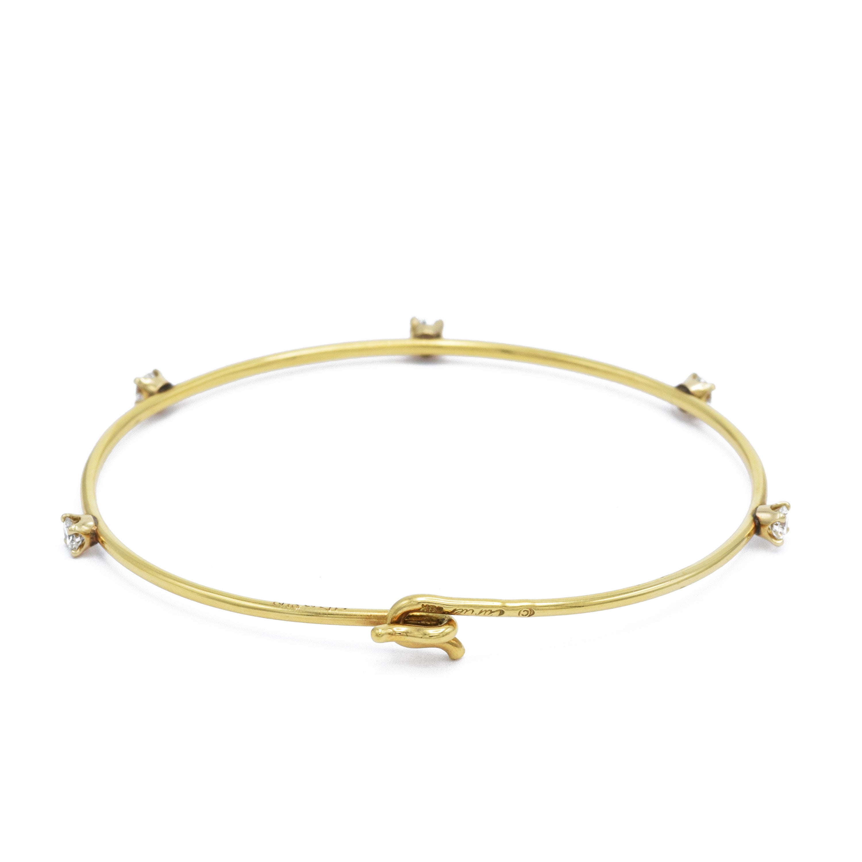 Estate 18KT Yellow Gold Cartier Diamond Bangle
