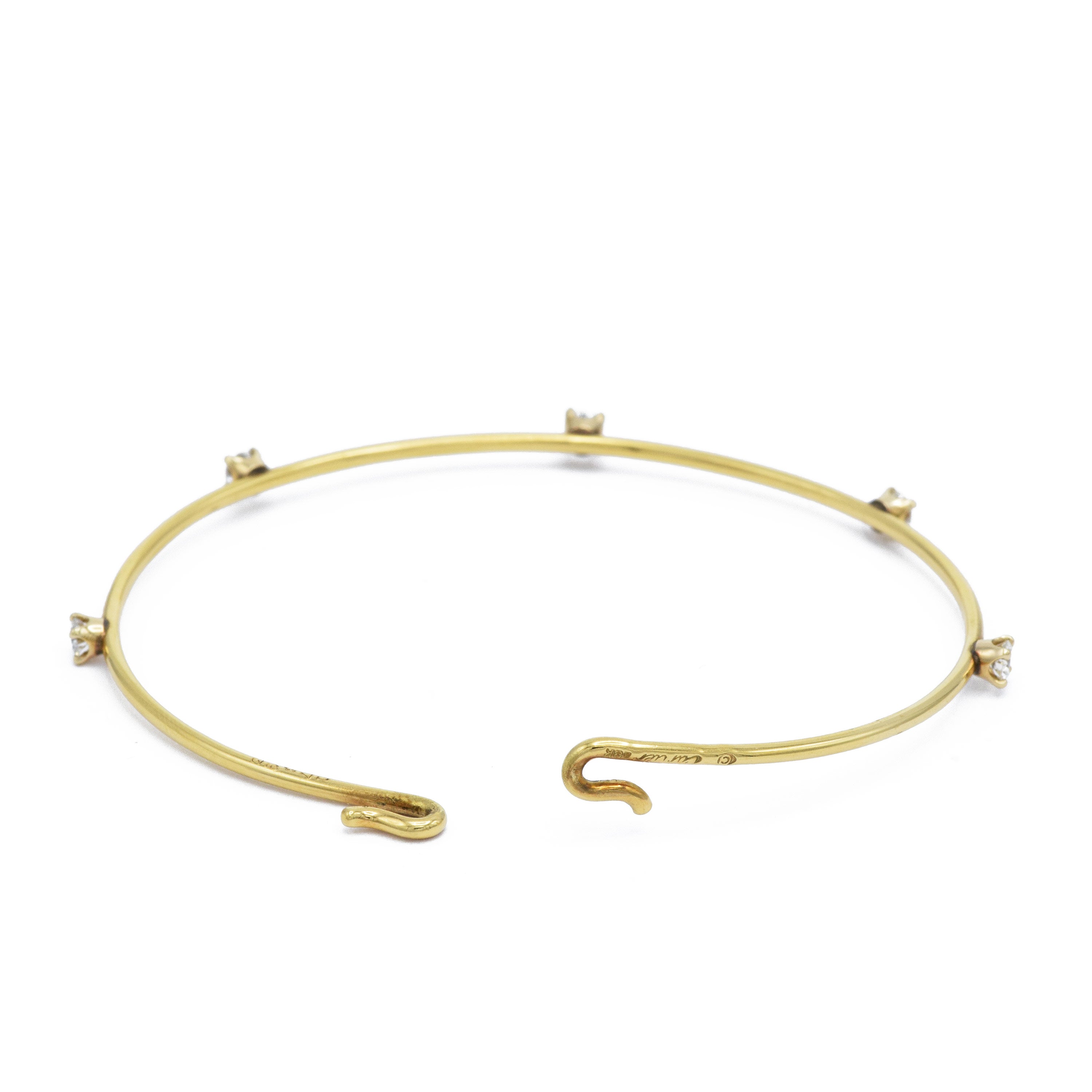 Estate 18KT Yellow Gold Cartier Diamond Bangle