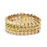 Estate Retro Era 18KT Yellow And Rose Gold Ribbed Bracelet