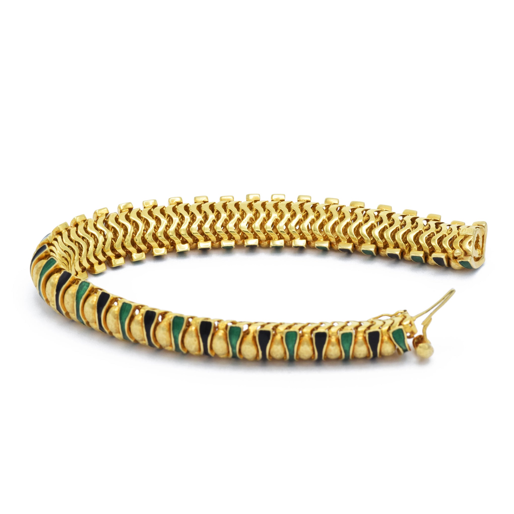 Estate 18KT Yellow Gold Heavy Snake Link Bracelet