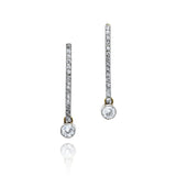 Estate 14KT White Gold And European Cut Diamond Earrings