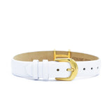 White Leather Bracelet with Black Agate Lock