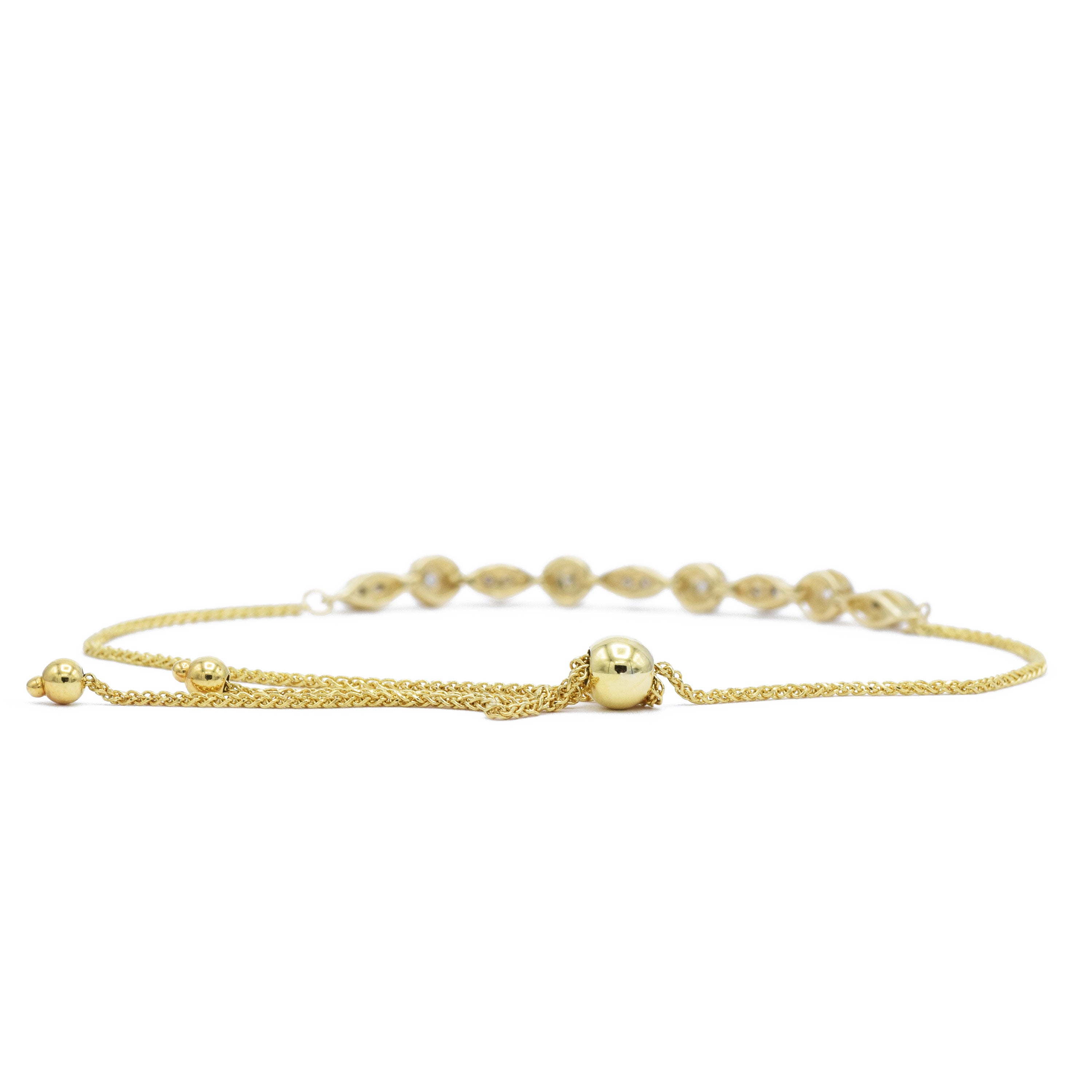 14kt Yellow Gold Adjustable Diamond Bracelet