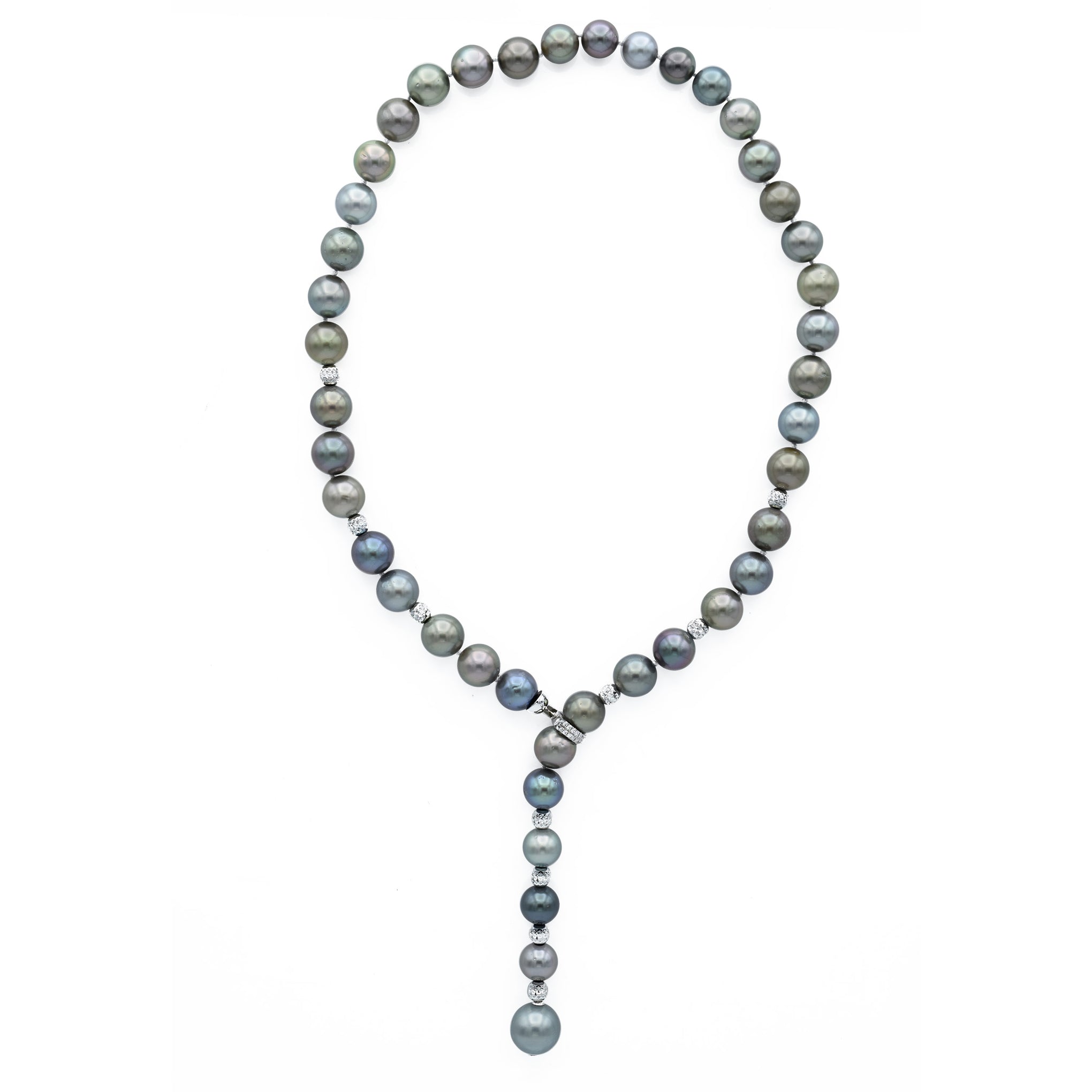 18kt White Gold Tahitian Pearl Necklace