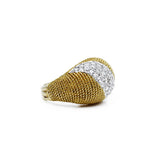 Estate 18KT Yellow Gold And Platinum Diamond Ring