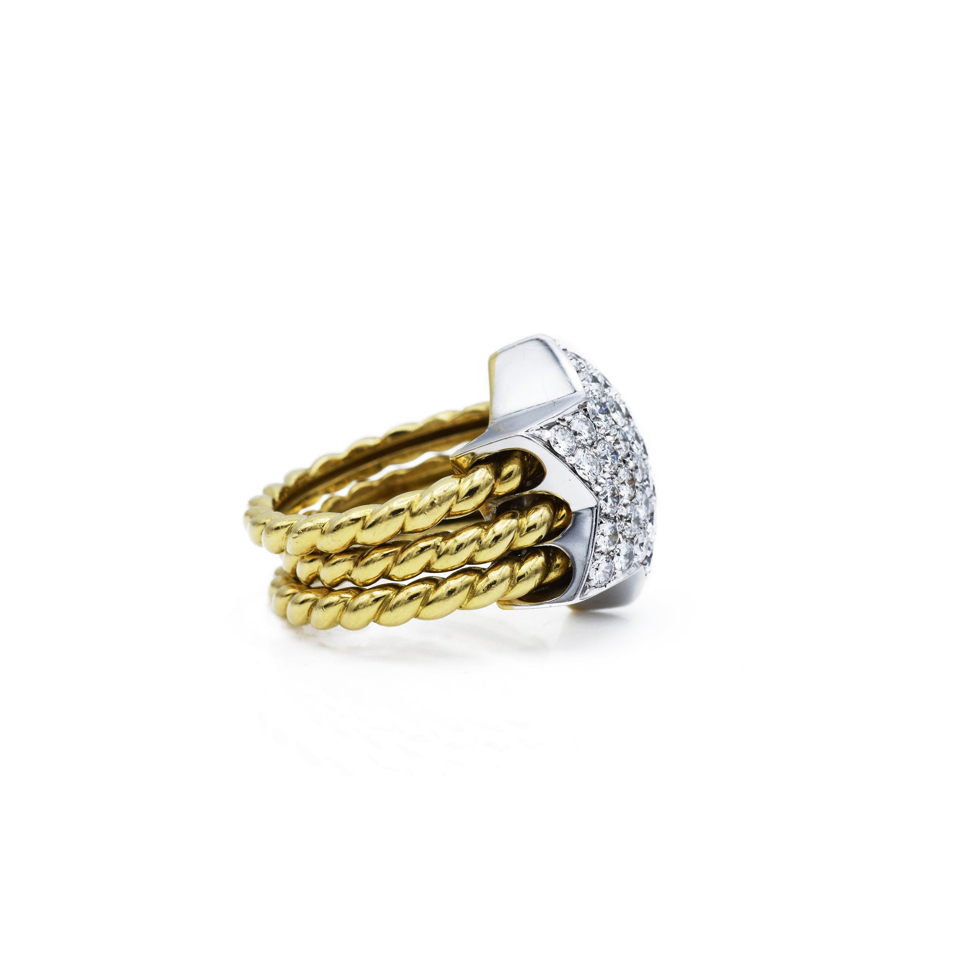 Estate 18KT Yellow Gold And Diamond Star Ring
