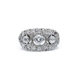 Estate 14KT White Gold And Diamond Art Deco Ring