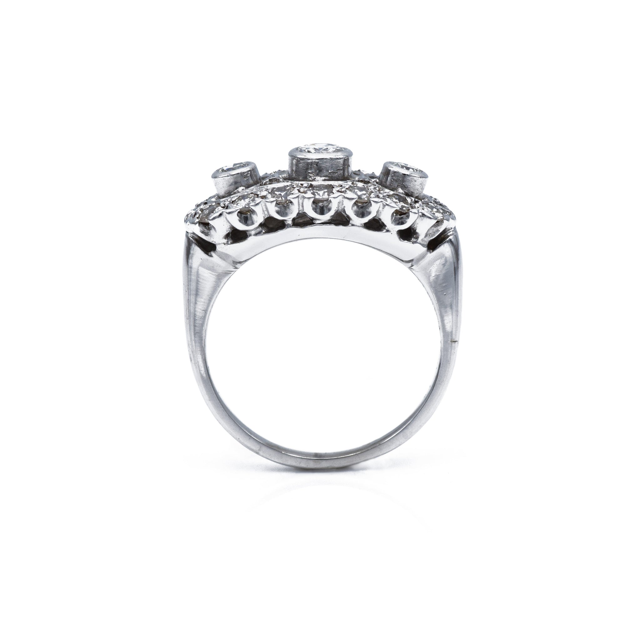 Estate 14kt White Gold and Diamond Art Deco Ring