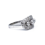 Estate 14KT White Gold And Diamond Art Deco Ring