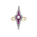 Estate 18KT Ruby and Diamond Ring Circa 1940