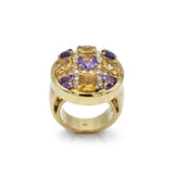 Estate Amethyst, Citrine, Diamond Ring