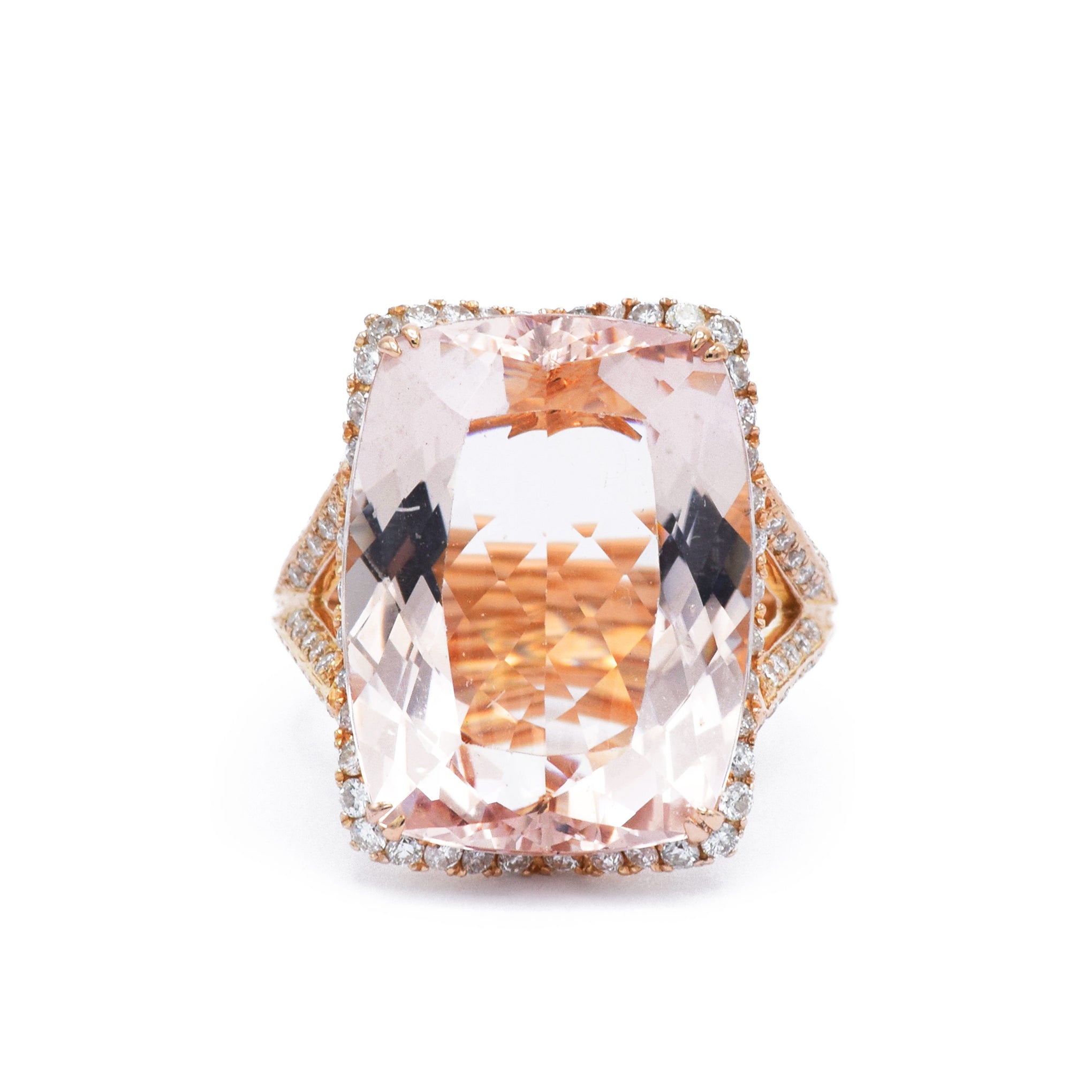 Estate 18kt Rose Gold Morganite Ring