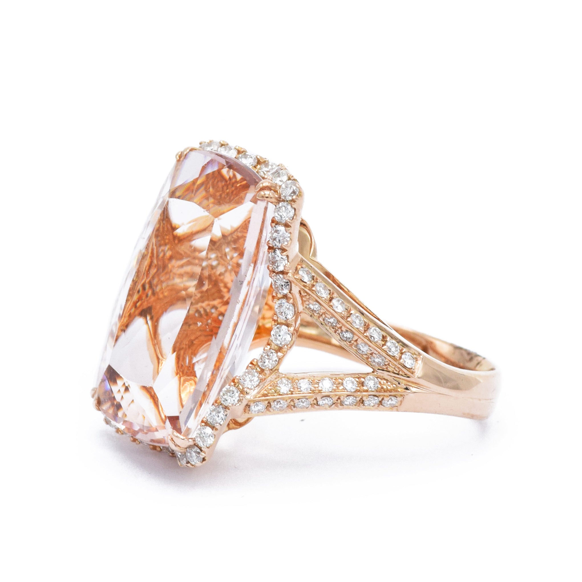 Estate 18kt Rose Gold Morganite Ring