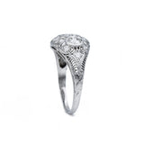 Estate Circa 1920 Platinum Diamond Filigree Ring