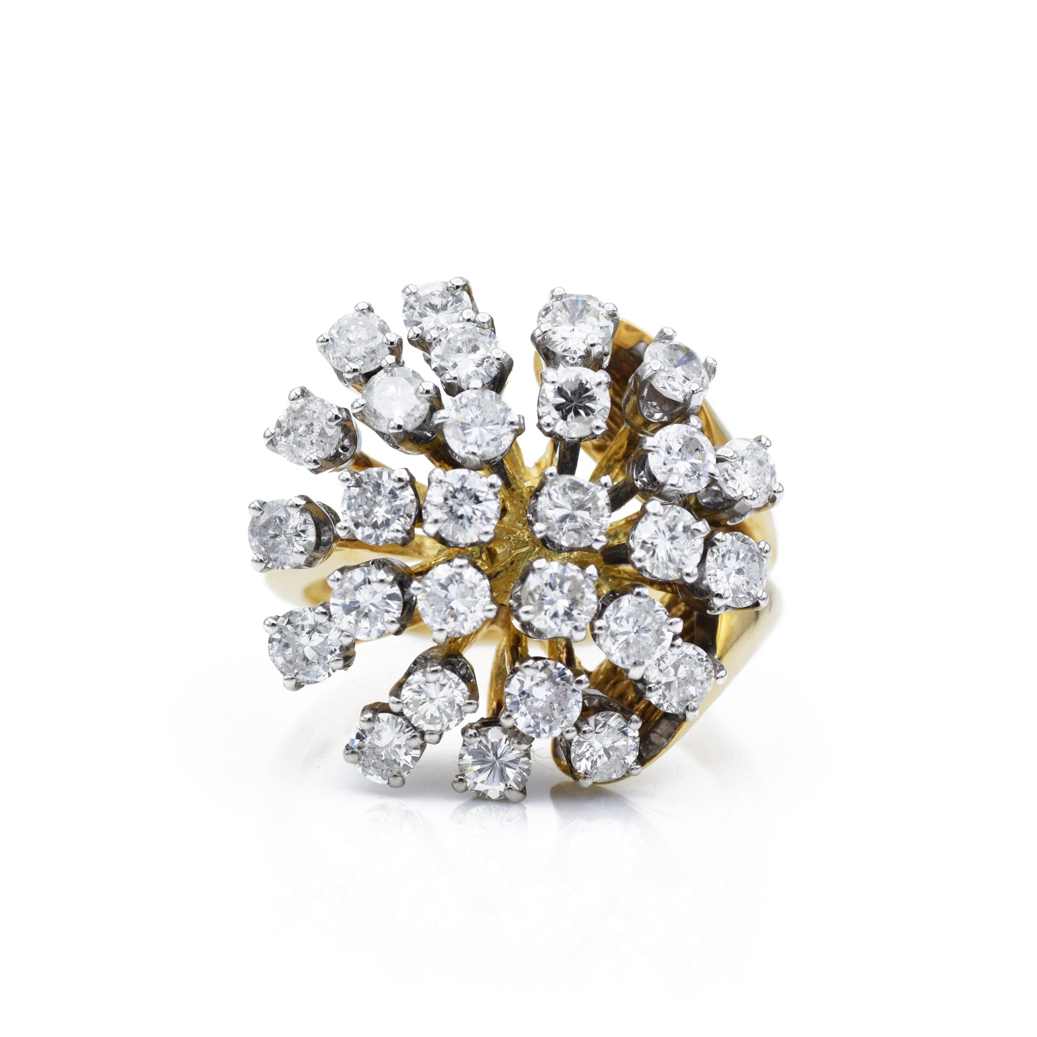 Estate Retro-Era Gold & Diamond Cluster Ring