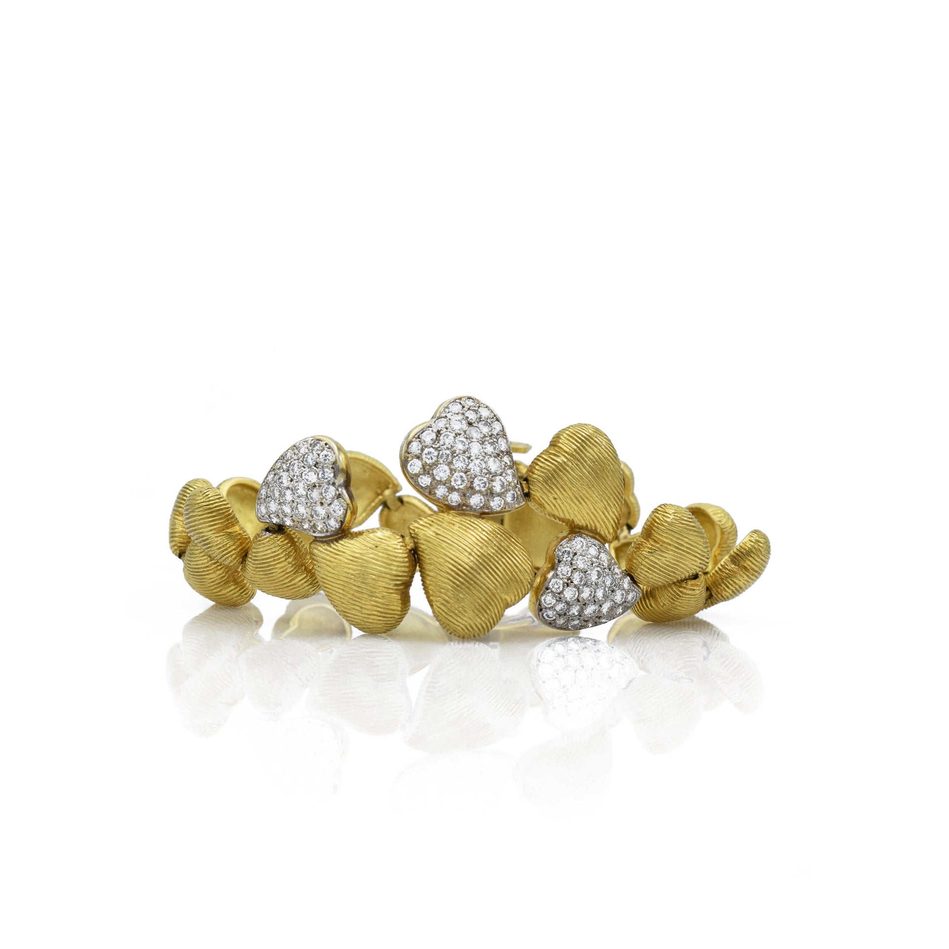 Vintage 18kt Gold "Floating Heart" Bracelet